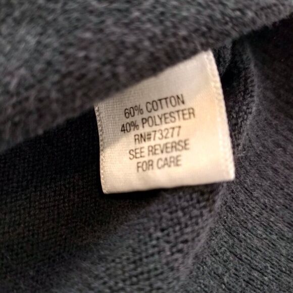 Croft & Barrow V Neck Black and White Striped Long Sleeve Sweater Size Large - Picture 7 of 7